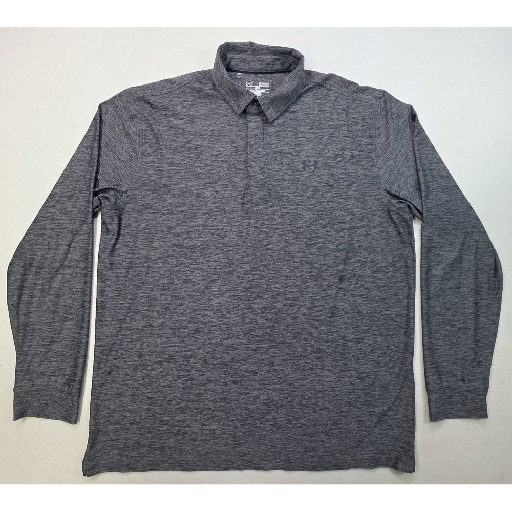 Under Armour Polo Shirt Long Sleeve Mens XL LIMITED USE Gray Golf‎ Performance